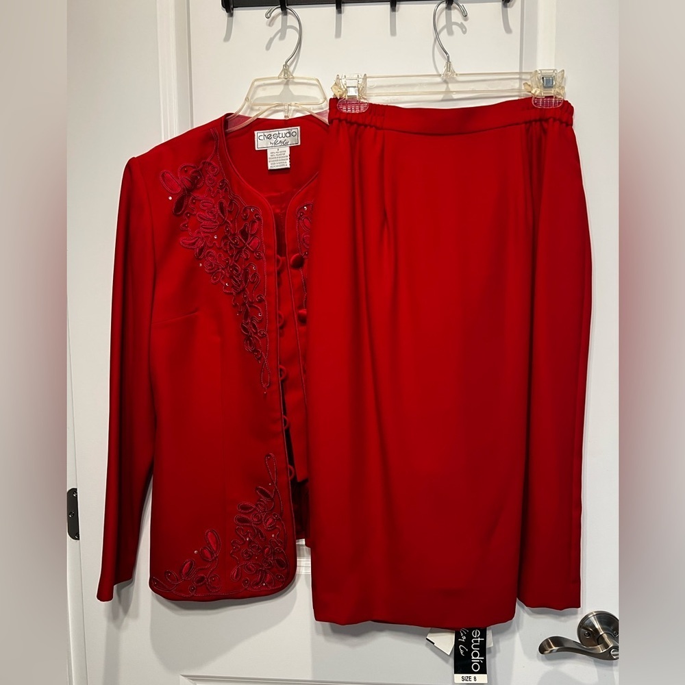 Che Studios Red Dress Suit Size 8